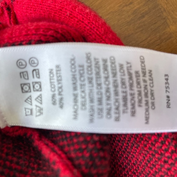 Cowl neck Plaid Sweater Size L - Picture 4 of 7